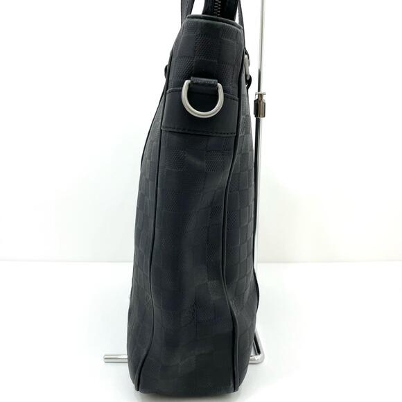 Louis Vuitton Tadao Damier Infini Shoulder Bag Tote Handbag Black - Picture 4 of 12